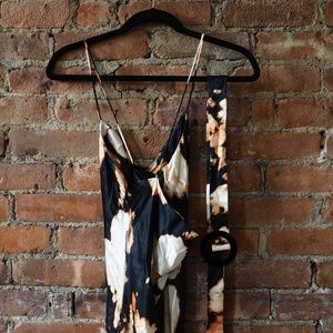 Topshop Tie Die Belted Slip Dress